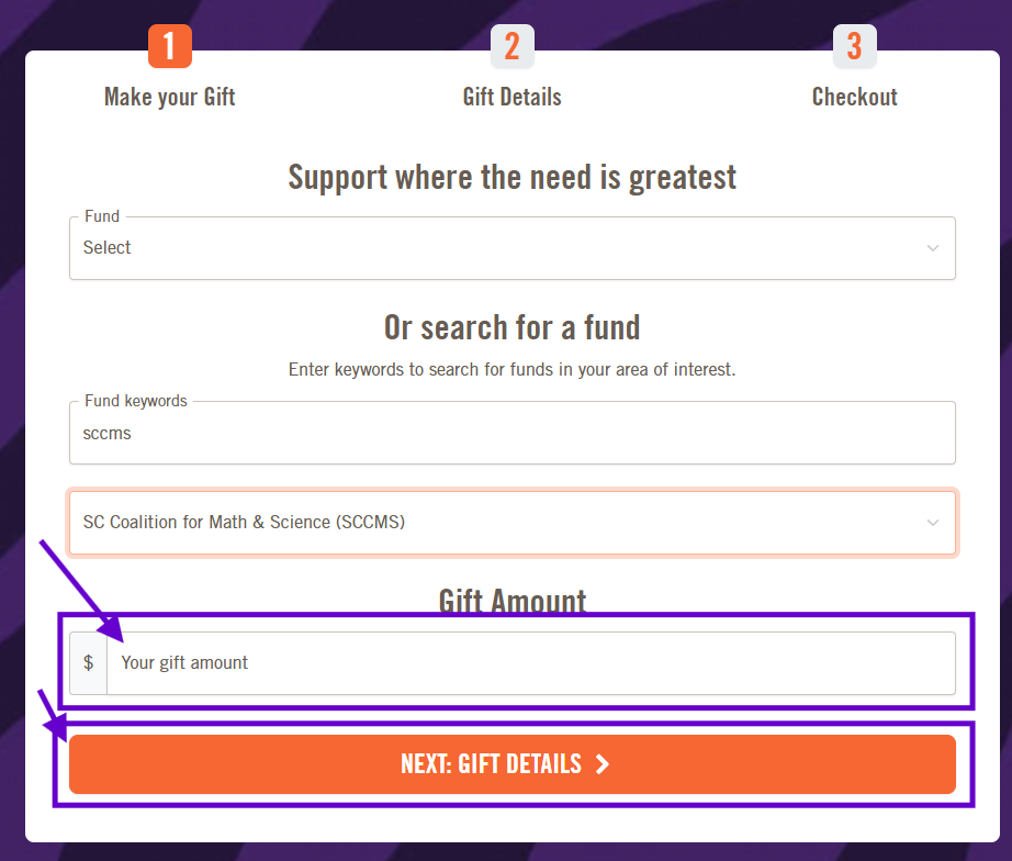 Your gift amount