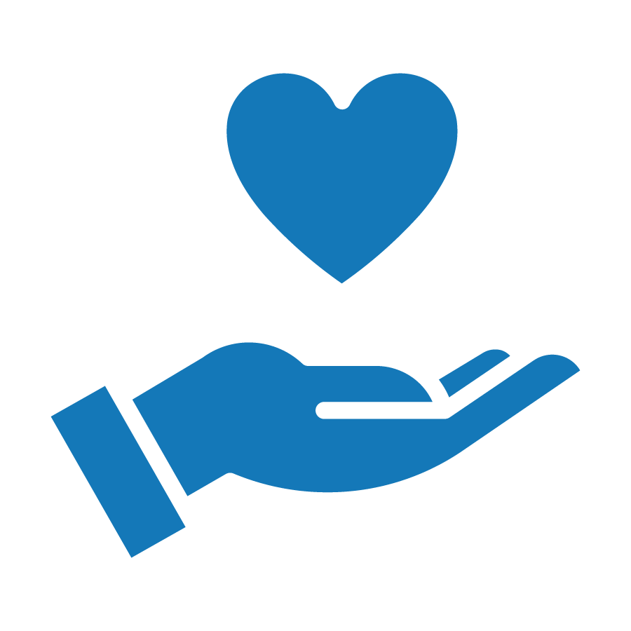 A hand holding a heart